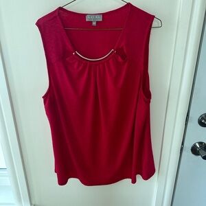 Aura Vibrant Red Sleeveless Blouse